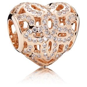 Retired Pandora Rose Love and Appreciation Charm - rose gold